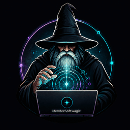 MendezSoftwagic wizard technologist logo